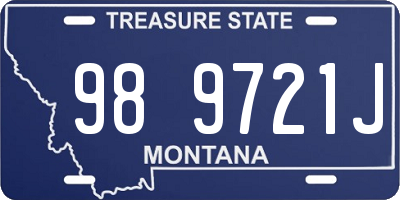 MT license plate 989721J