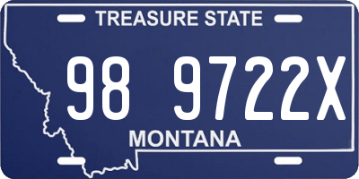 MT license plate 989722X