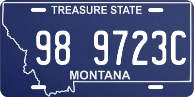 MT license plate 989723C