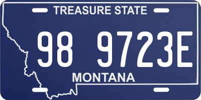 MT license plate 989723E
