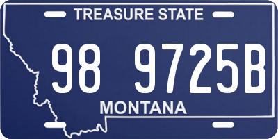 MT license plate 989725B
