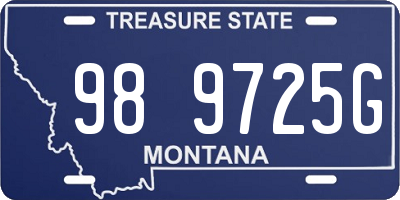 MT license plate 989725G