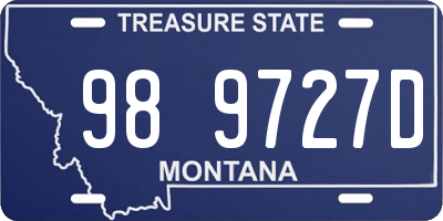 MT license plate 989727D