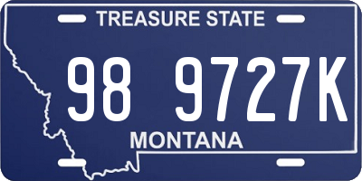 MT license plate 989727K