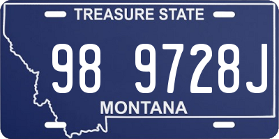 MT license plate 989728J