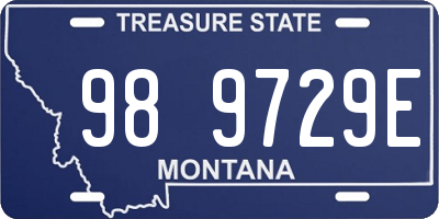 MT license plate 989729E