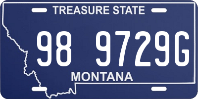 MT license plate 989729G