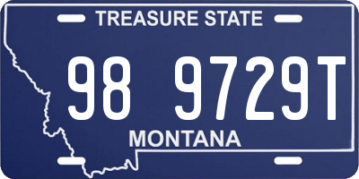MT license plate 989729T