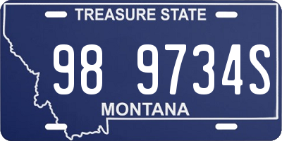 MT license plate 989734S