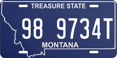 MT license plate 989734T