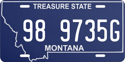 MT license plate 989735G