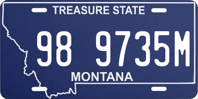 MT license plate 989735M