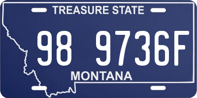 MT license plate 989736F