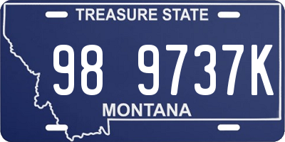 MT license plate 989737K