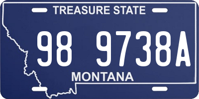MT license plate 989738A