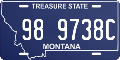 MT license plate 989738C