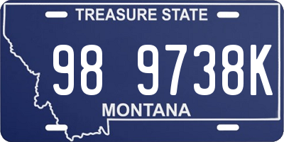 MT license plate 989738K