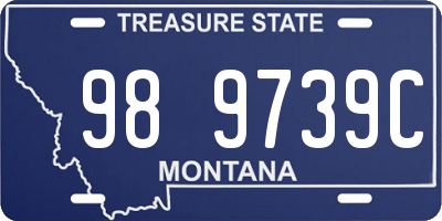 MT license plate 989739C