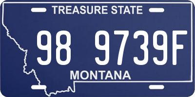 MT license plate 989739F