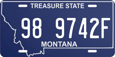 MT license plate 989742F