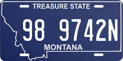 MT license plate 989742N