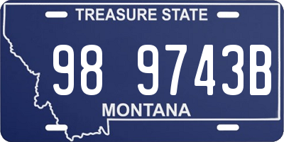 MT license plate 989743B