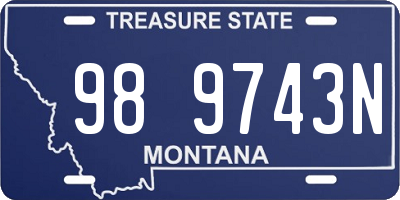 MT license plate 989743N