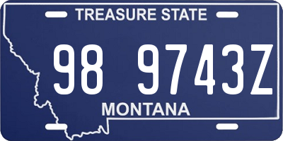 MT license plate 989743Z