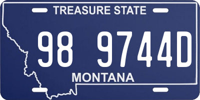 MT license plate 989744D