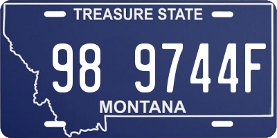 MT license plate 989744F