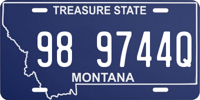 MT license plate 989744Q