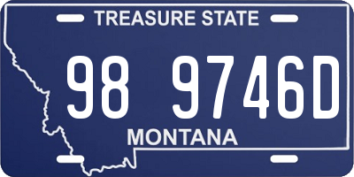 MT license plate 989746D