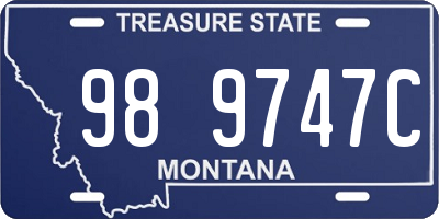 MT license plate 989747C