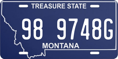 MT license plate 989748G