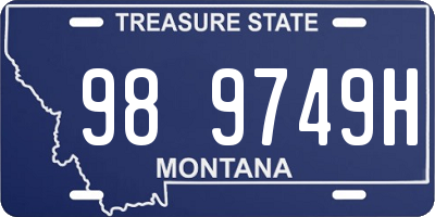 MT license plate 989749H