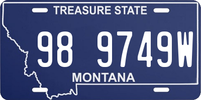 MT license plate 989749W