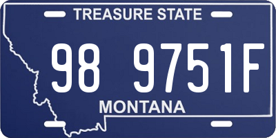 MT license plate 989751F