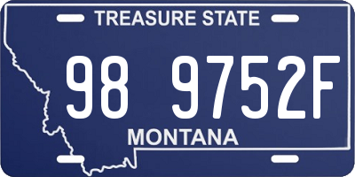 MT license plate 989752F