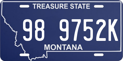 MT license plate 989752K