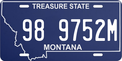 MT license plate 989752M