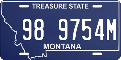 MT license plate 989754M