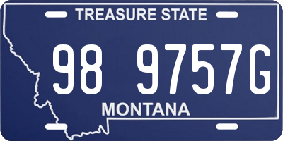 MT license plate 989757G