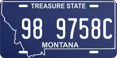 MT license plate 989758C