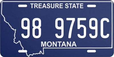 MT license plate 989759C