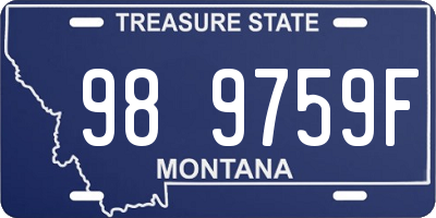 MT license plate 989759F