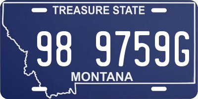 MT license plate 989759G