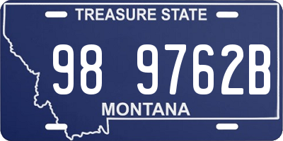 MT license plate 989762B