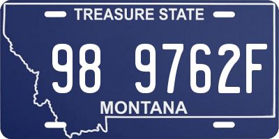 MT license plate 989762F