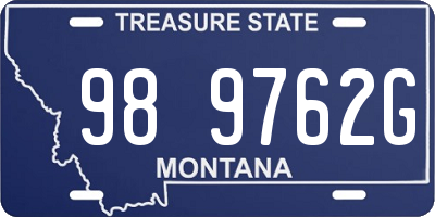 MT license plate 989762G