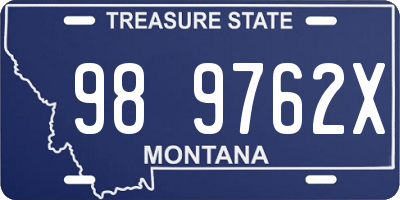 MT license plate 989762X